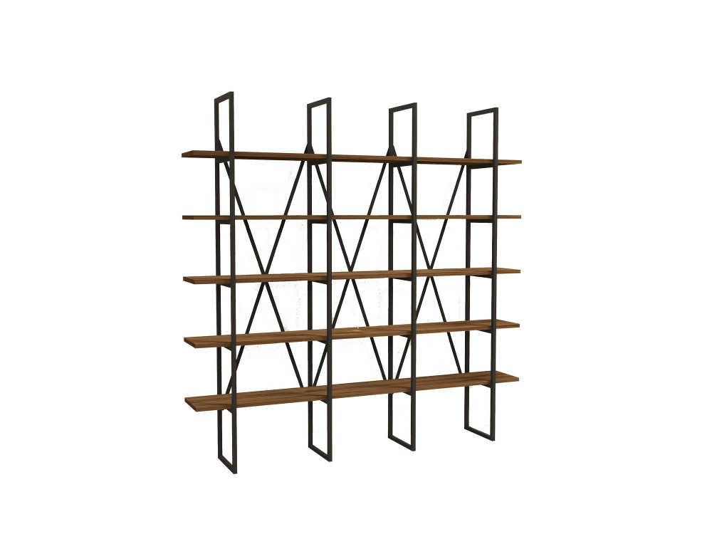 Librería de madera "Beylerbeyi" - 160 x 26 x 160 cm - NogalNegro