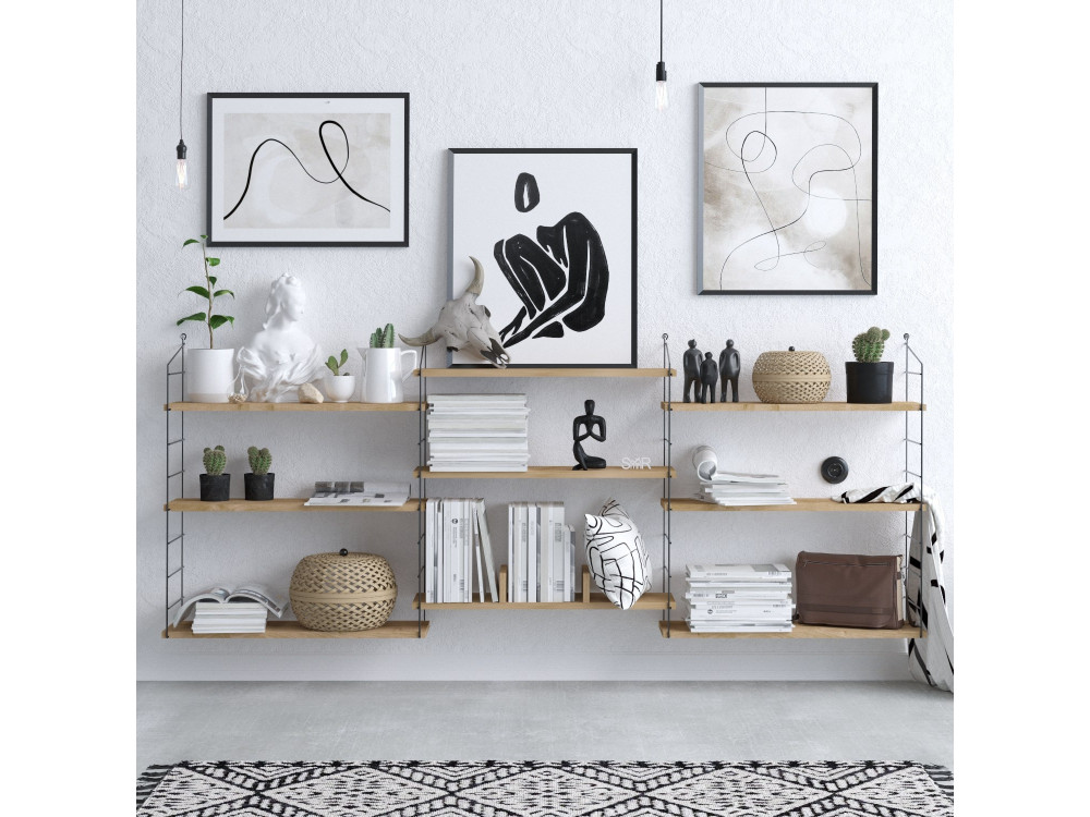 Librería de madera "Laba" - 216 x 20 x 85 cm - Roble