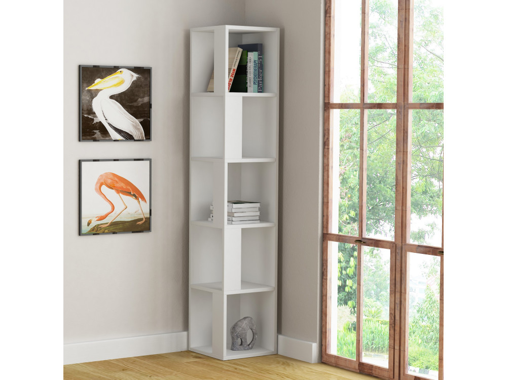 Librería de madera "Piano" - 34 x 34 x 161 cm - Blanco
