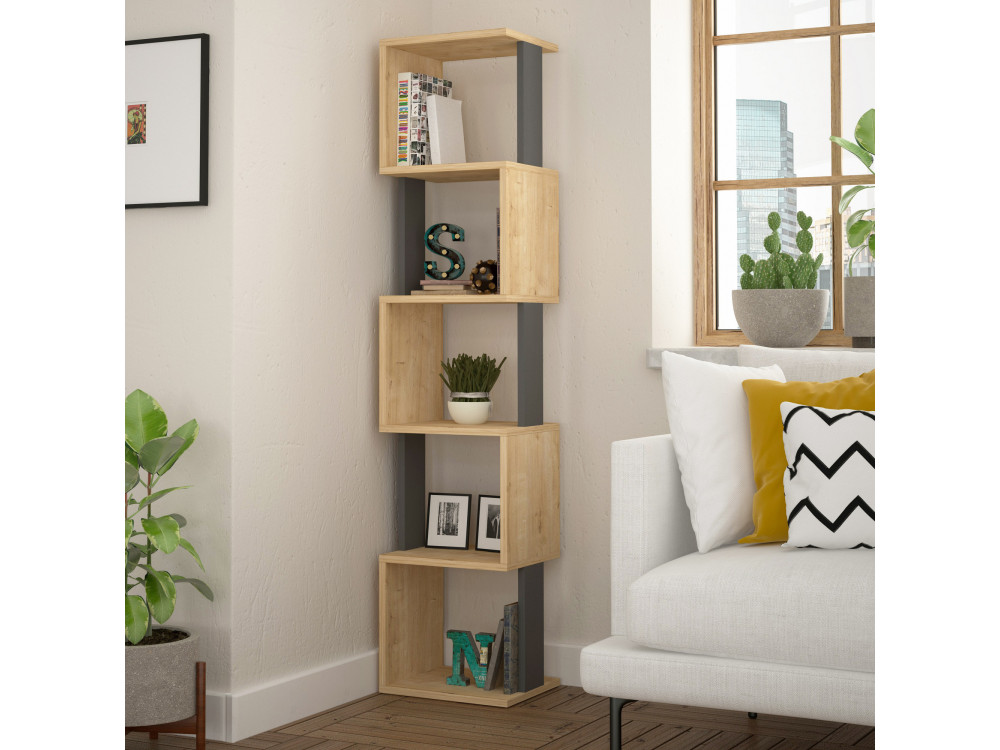 Librería de madera "Piri" - 35 x 30 x 161 cm - Roble SonomaAntracita