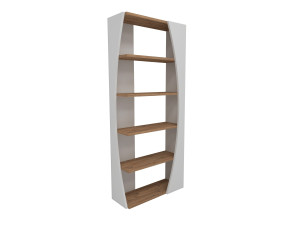 Librería de madera "Selge" - 63 x 23 x 150 cm - Pino AtlánticoBlanco