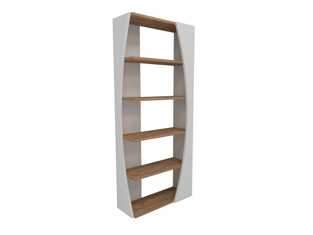 Librería de madera "Selge" - 63 x 23 x 150 cm - Pino AtlánticoBlanco