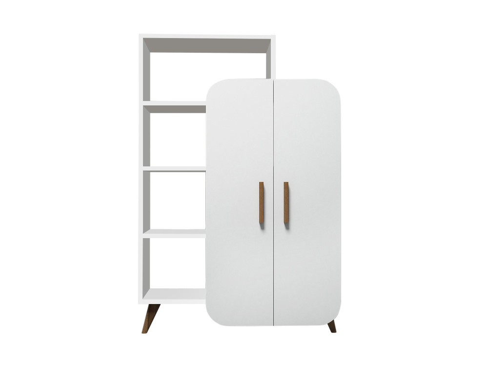 Estantería de madera "Form" - 90 x 32 x 132 cm - Blanco