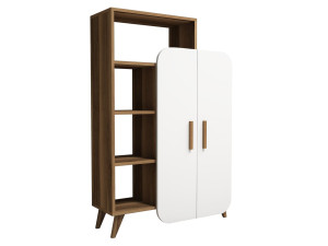 Librería de madera "Form" 90 x 32 x 132 cm - Nogal