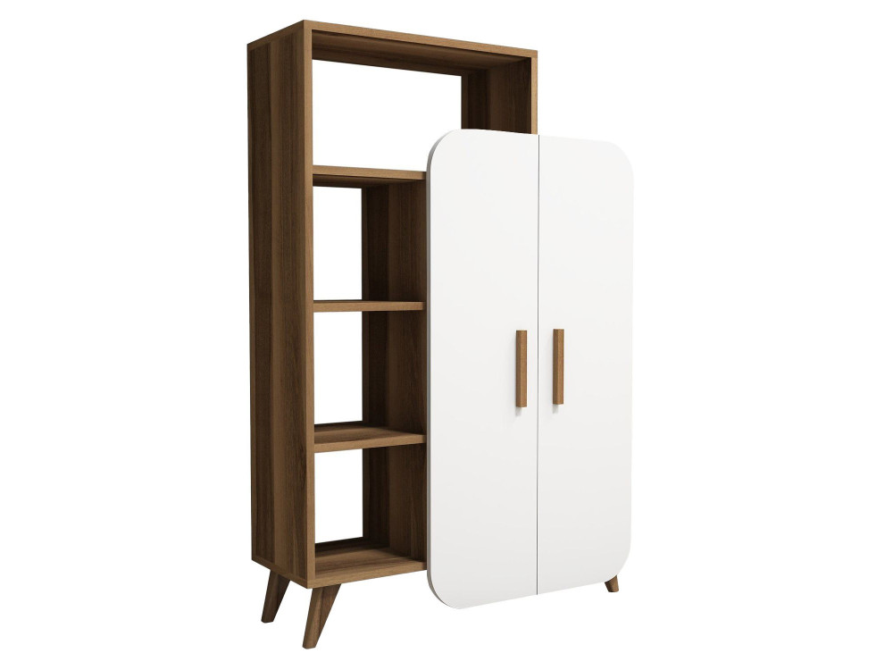 Librería de madera "Form" 90 x 32 x 132 cm - Nogal