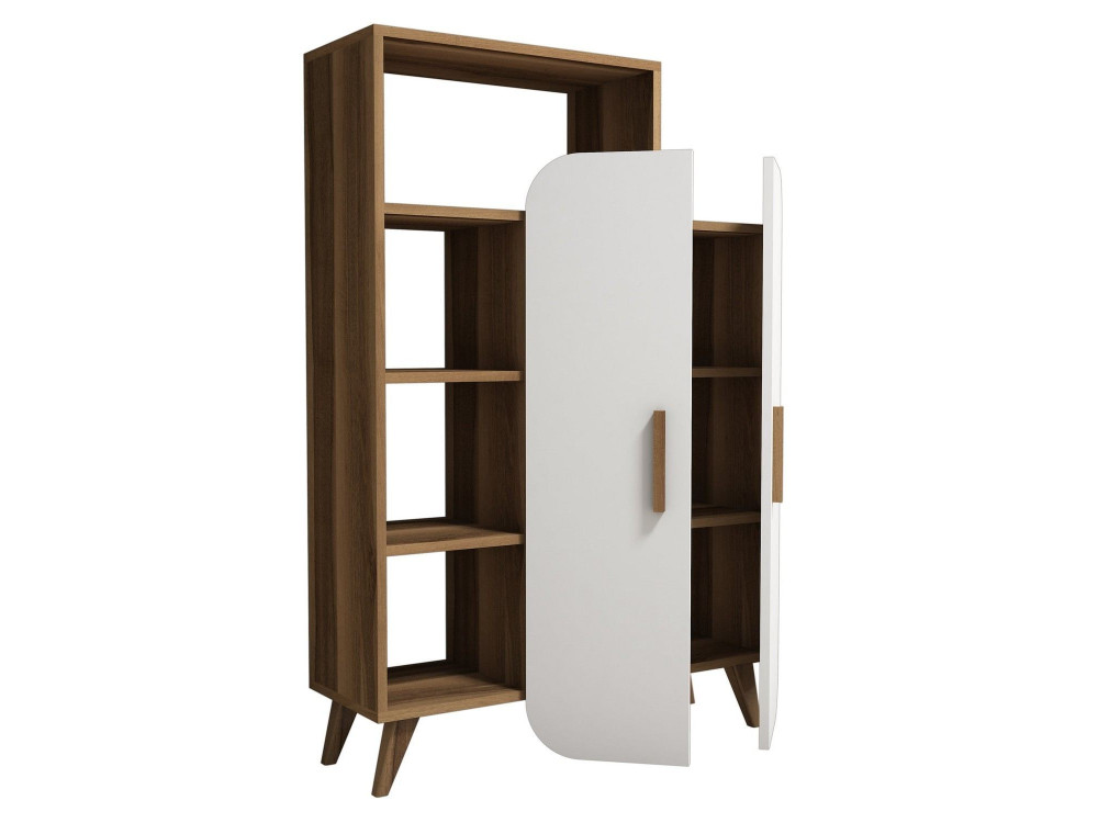 Librería de madera "Form" 90 x 32 x 132 cm - Nogal