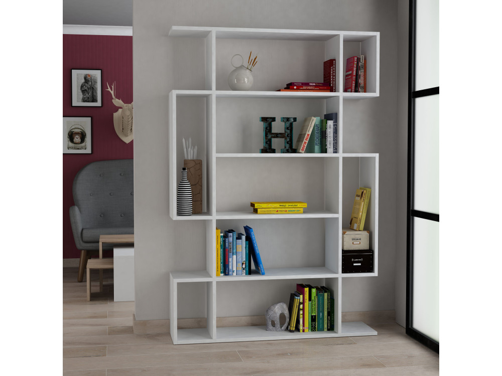 Librería de madera "Mito" - 110 x 25 x 161 cm - Blanco