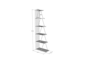 Librería de madera "Ayder" - 50 x 22 x 150 cm - Blanco