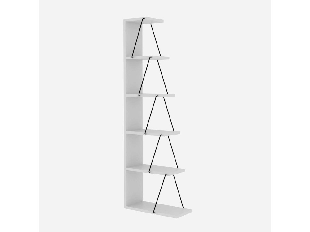 Librería de madera "Ayder" - 50 x 22 x 150 cm - Blanco