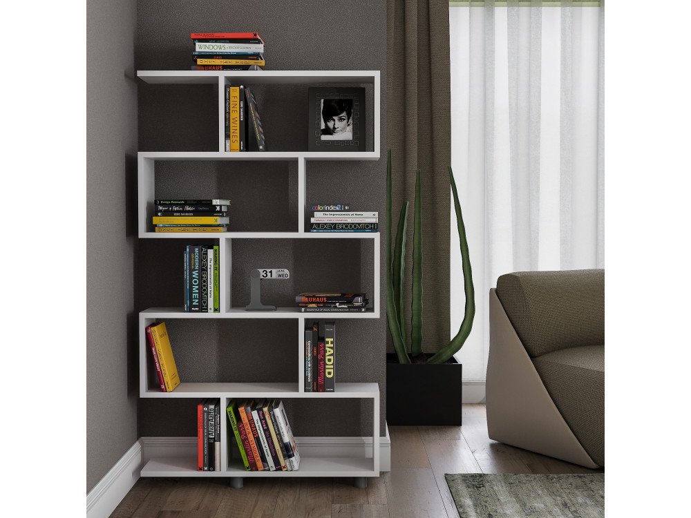 Librería de madera "Elif" 90 x 20 x 156 cm - Blanco