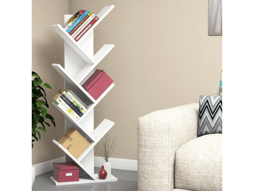 Librería de madera "Hitit" - 46 x 22 x 128 cm - Blanco