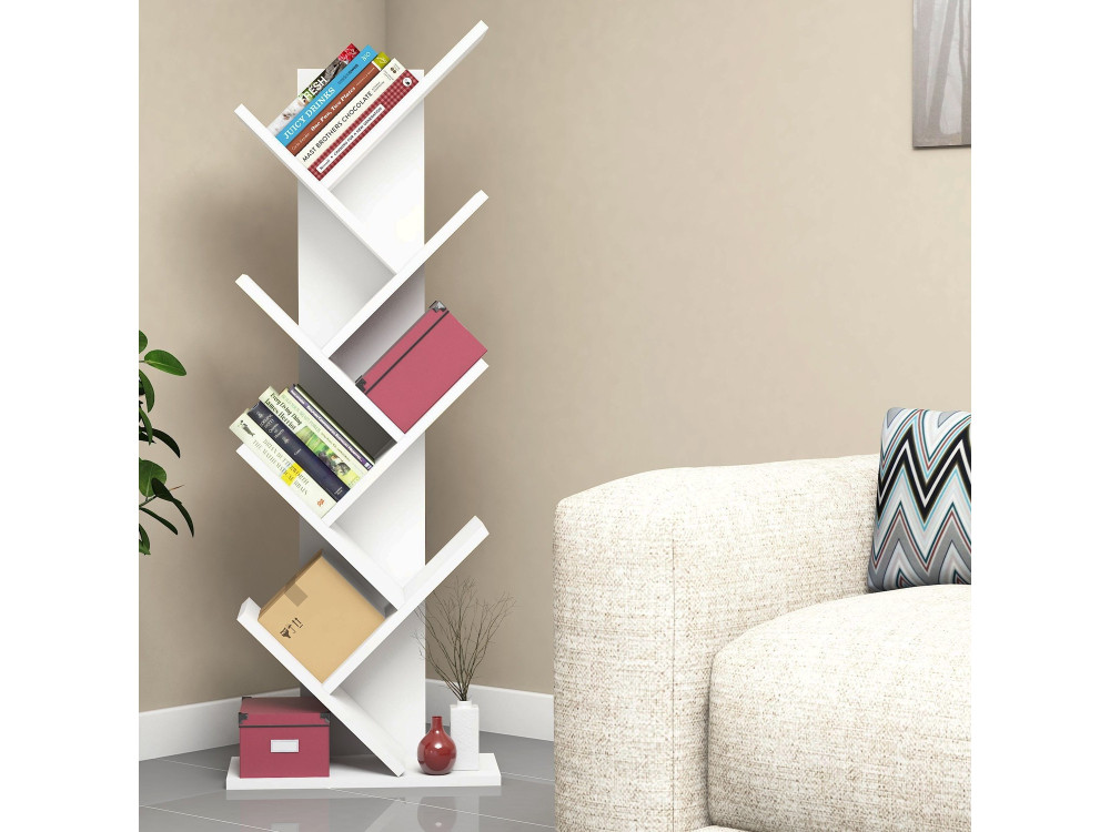 Librería de madera "Hitit" - 46 x 22 x 128 cm - Blanco