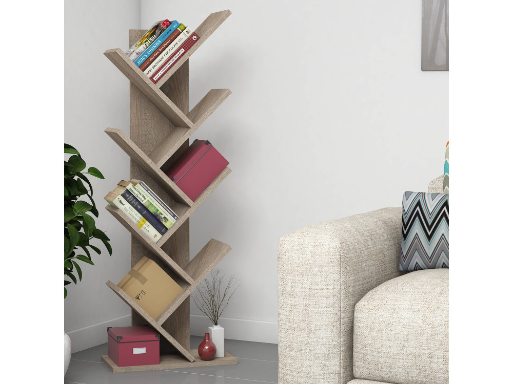 Librería de madera "Hitit" - 46 x 22 x 128 cm - Marrón
