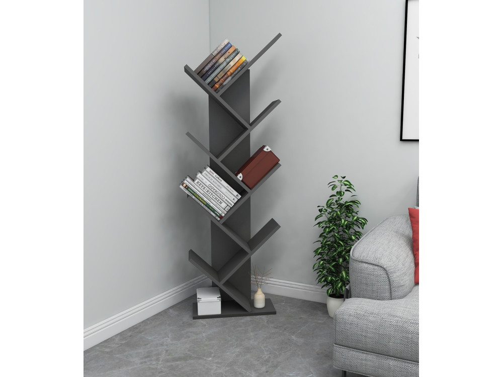 Librería de madera "Hitit" - 46 x 22 x 128 cm - Gris antracita