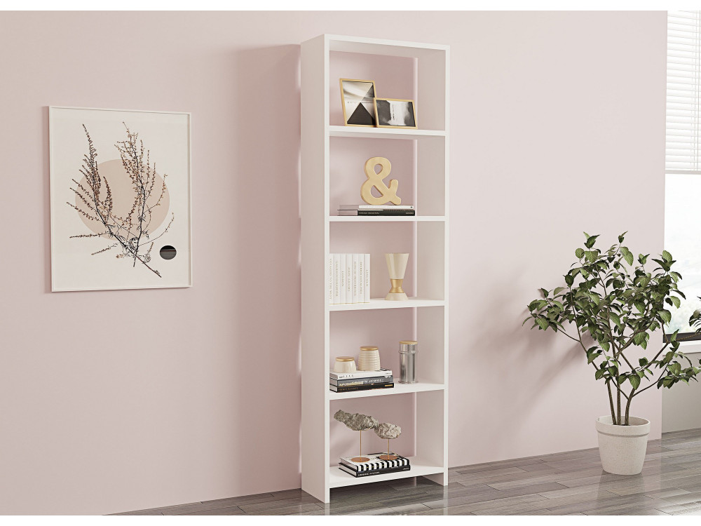 Nueva" estantería de madera - 50 x 19 x 160 cm - Blanco