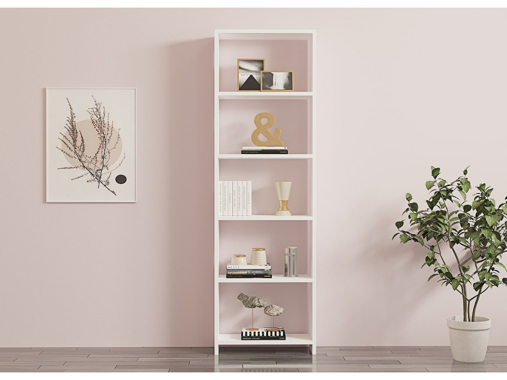 Nueva" estantería de madera - 50 x 19 x 160 cm - Blanco