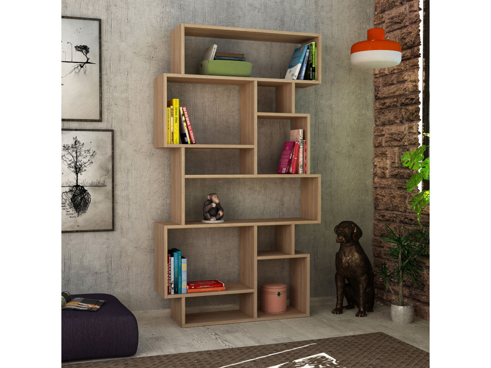 Librería de madera "Karmato" - 96 x 25 x 168 cm - roble Sonoma