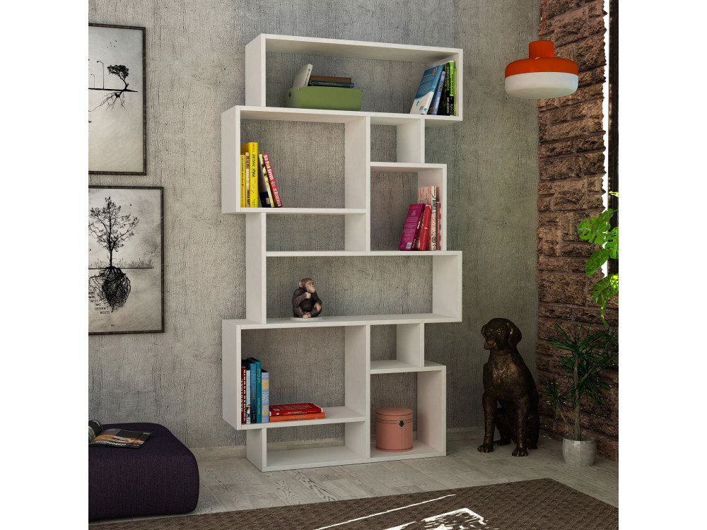 Librería de madera "Karmato" - 96 x 25 x 168 cm - Blanco