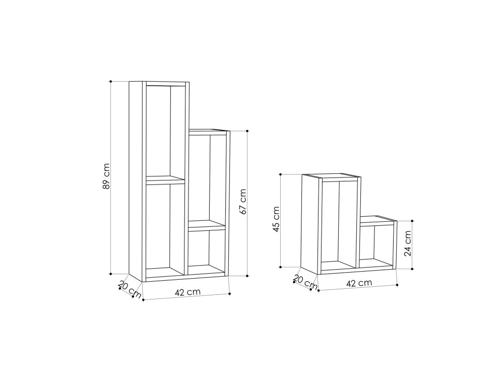 Librería de madera "Sule" - 42 x 20 x 89 cm - Roble