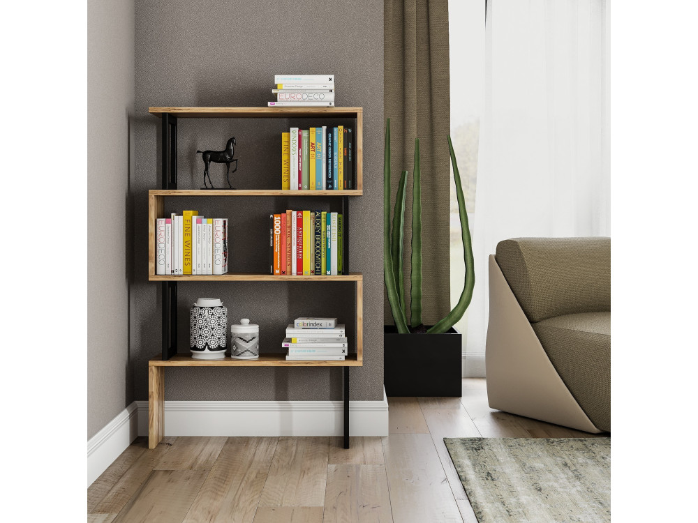 Librería de madera "Ceylan" - 80 x 22 x 128 cm - Nogal