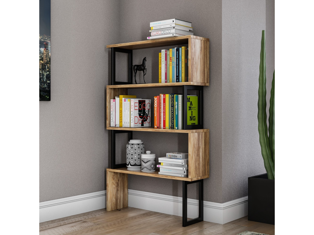 Librería de madera "Ceylan" - 80 x 22 x 128 cm - Nogal
