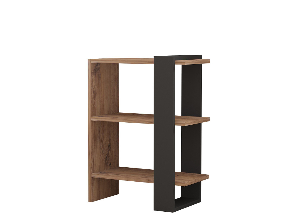Librería de madera "Ova" - 51 x 25 x 70 cm - Roble-Antracita