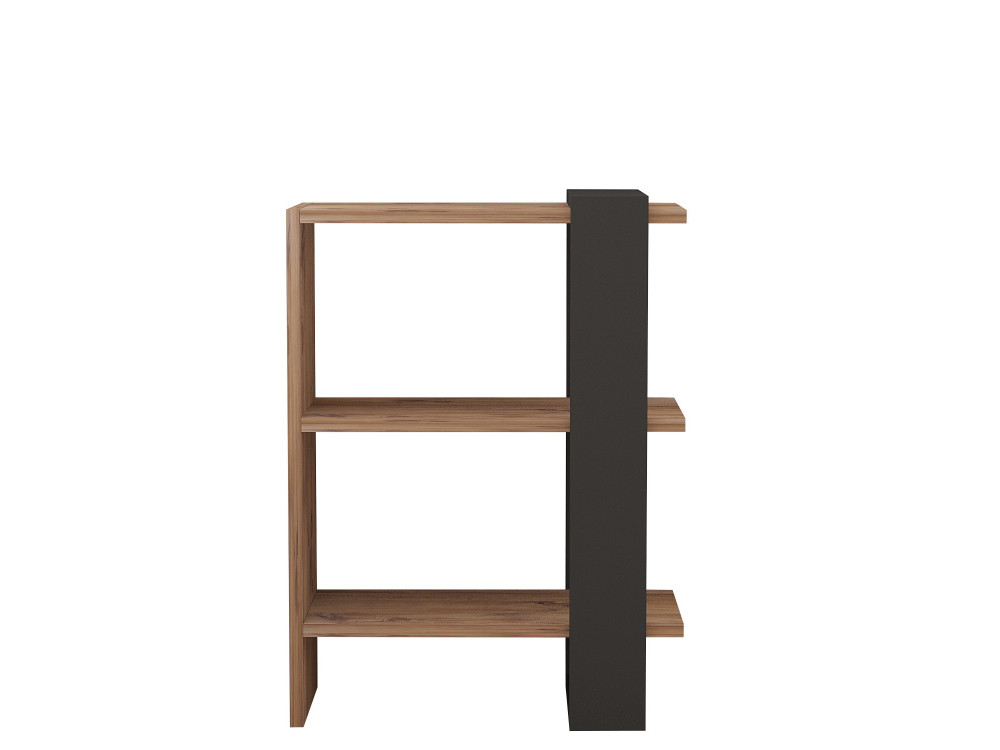 Librería de madera "Ova" - 51 x 25 x 70 cm - Roble-Antracita