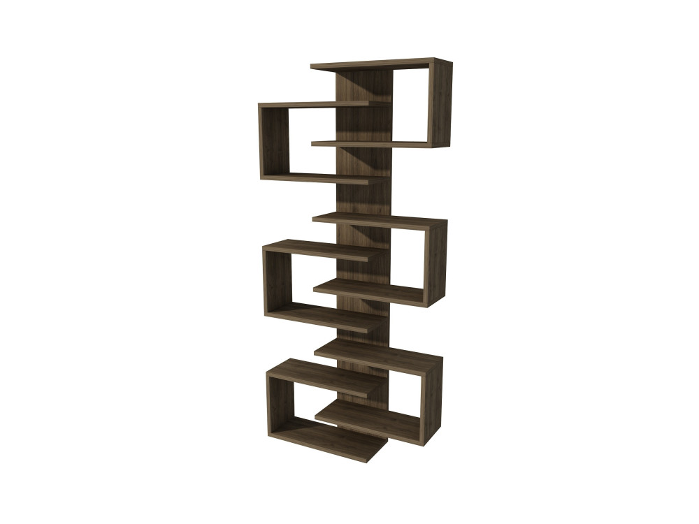 Librería de madera "Lotus" - 75 x 21 x 161 cm - Nogal