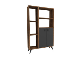 Librería de madera "Meldan" - 80 x 25 x 135 cm - Nogal claro, Antracita