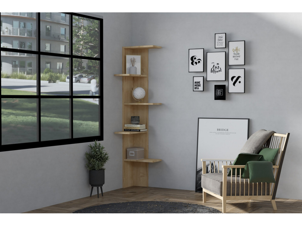 Estantería de madera «Bled» - 40 x 21 x 160 cm - Beige