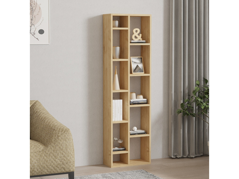 Librería de madera "Tomi" - 45 x 20 x 150 cm - Roble zafiro