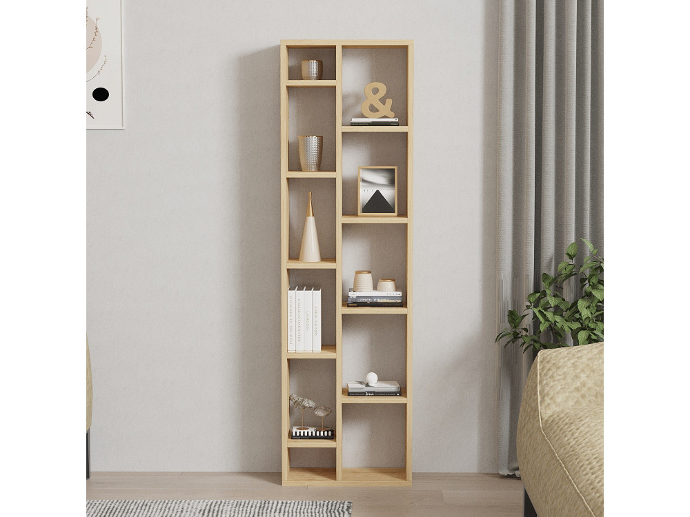 Librería de madera "Tomi" - 45 x 20 x 150 cm - Roble zafiro