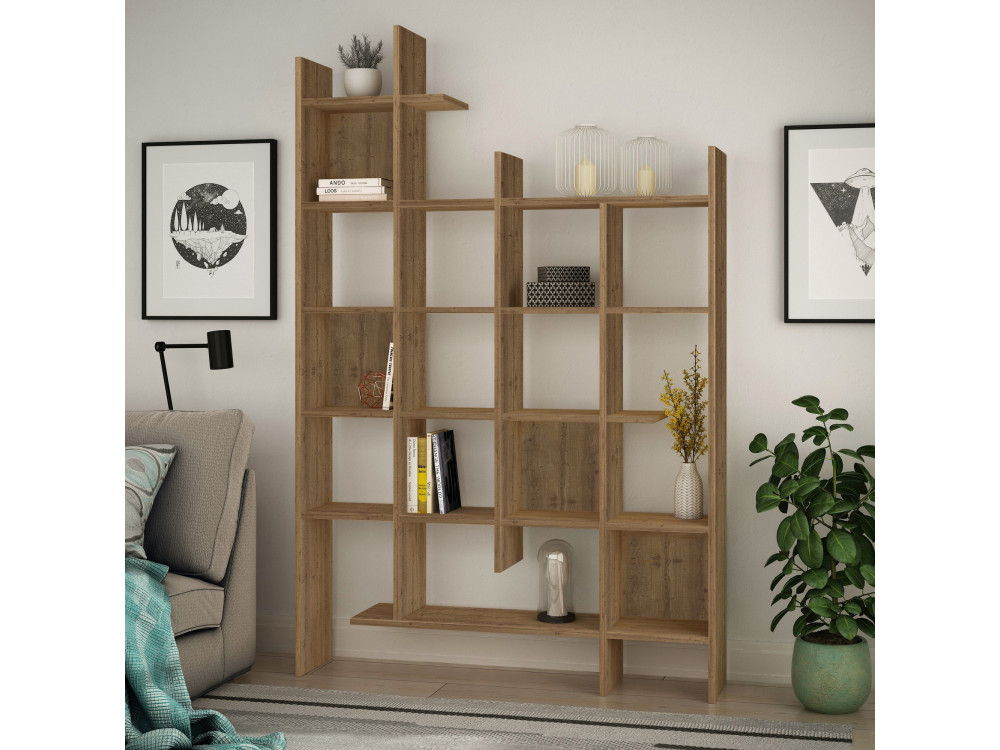 Librería de madera "Manco" - 122 x 25 x 188 cm - Hitit