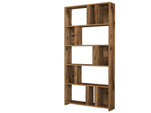 Librería de madera "Lima" - 90 x 20 x 180 cm - Nogal