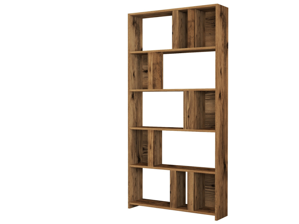 Librería de madera "Lima" - 90 x 20 x 180 cm - Nogal