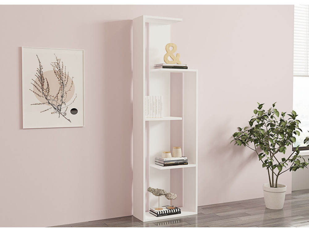 Librería de madera "Wand" - 50 x 19 x 160 cm - Blanco