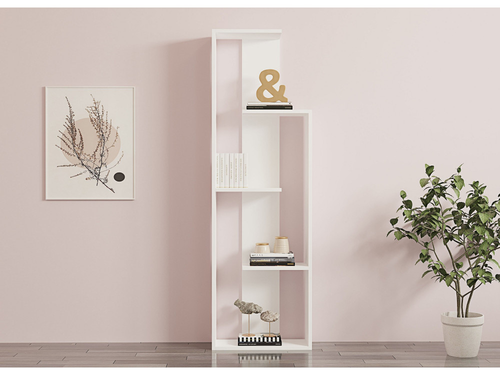 Librería de madera "Wand" - 50 x 19 x 160 cm - Blanco