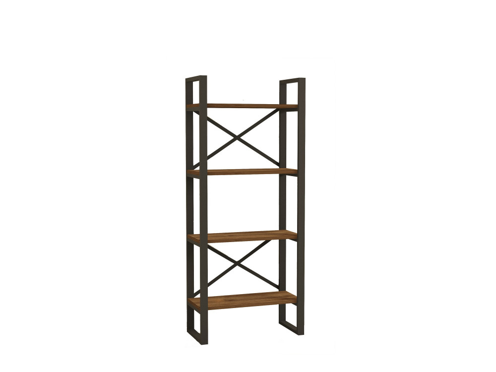 Librería de madera "Alaro" - 66 x 32 x 150 cm - Nogal