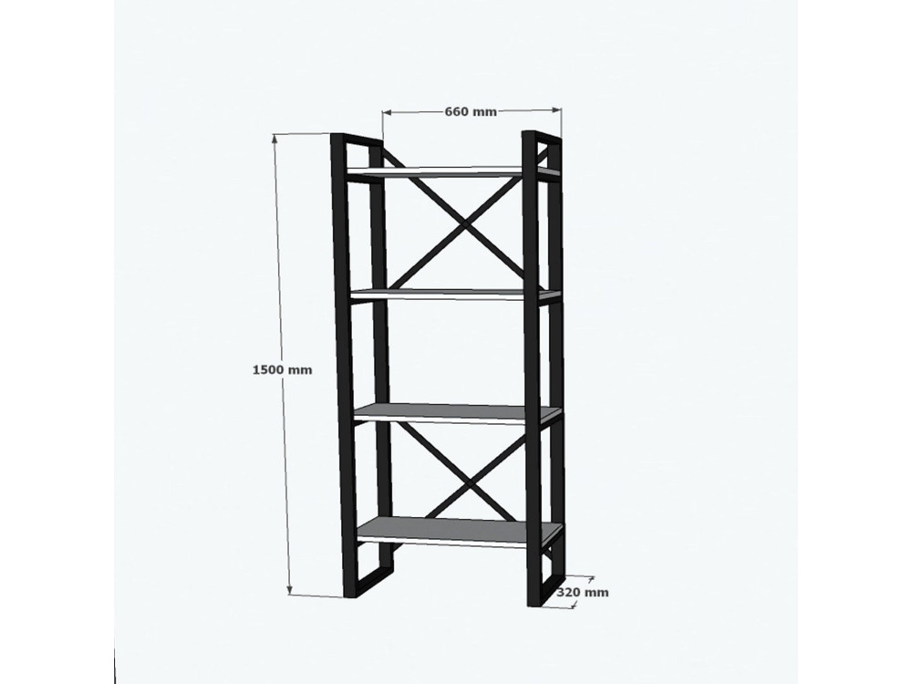 Librería de madera "Alaro" - 66 x 32 x 150 cm - Nogal