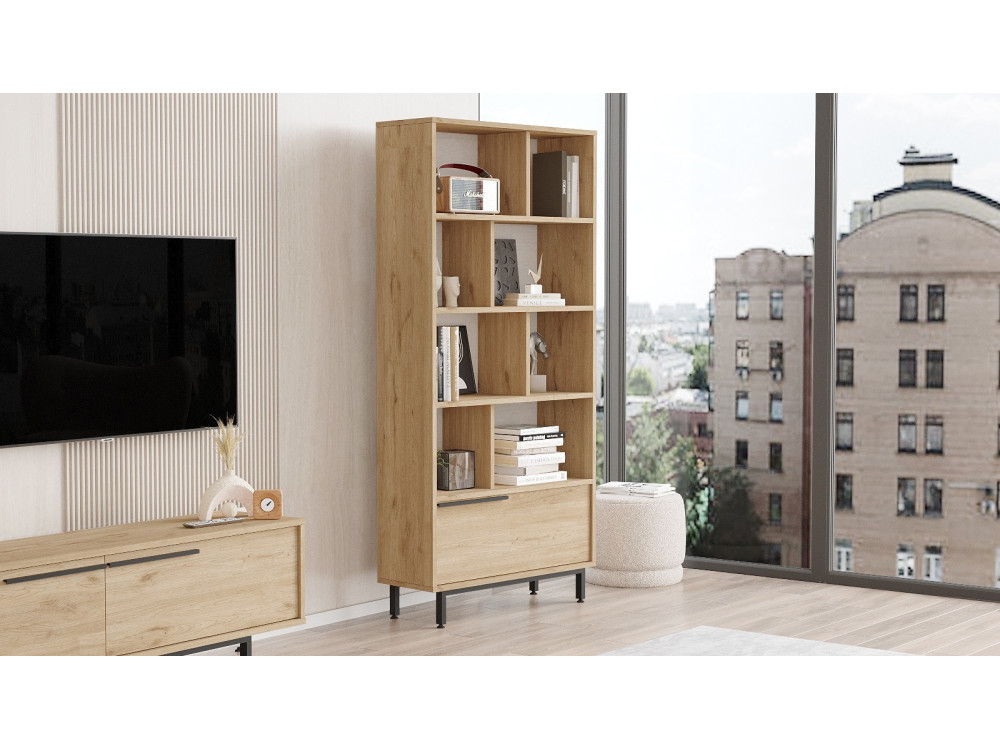 Librería de madera "Calvin" 83,9 x 29,5 x 175,6 cm - Nogal