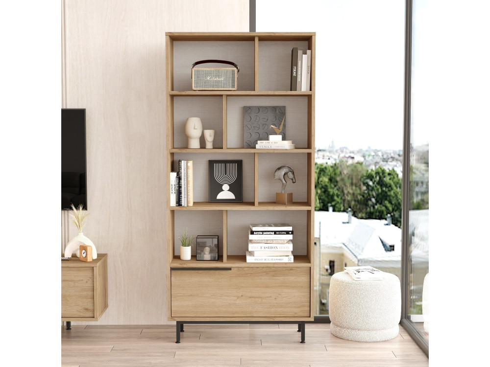 Librería de madera "Calvin" 83,9 x 29,5 x 175,6 cm - Nogal