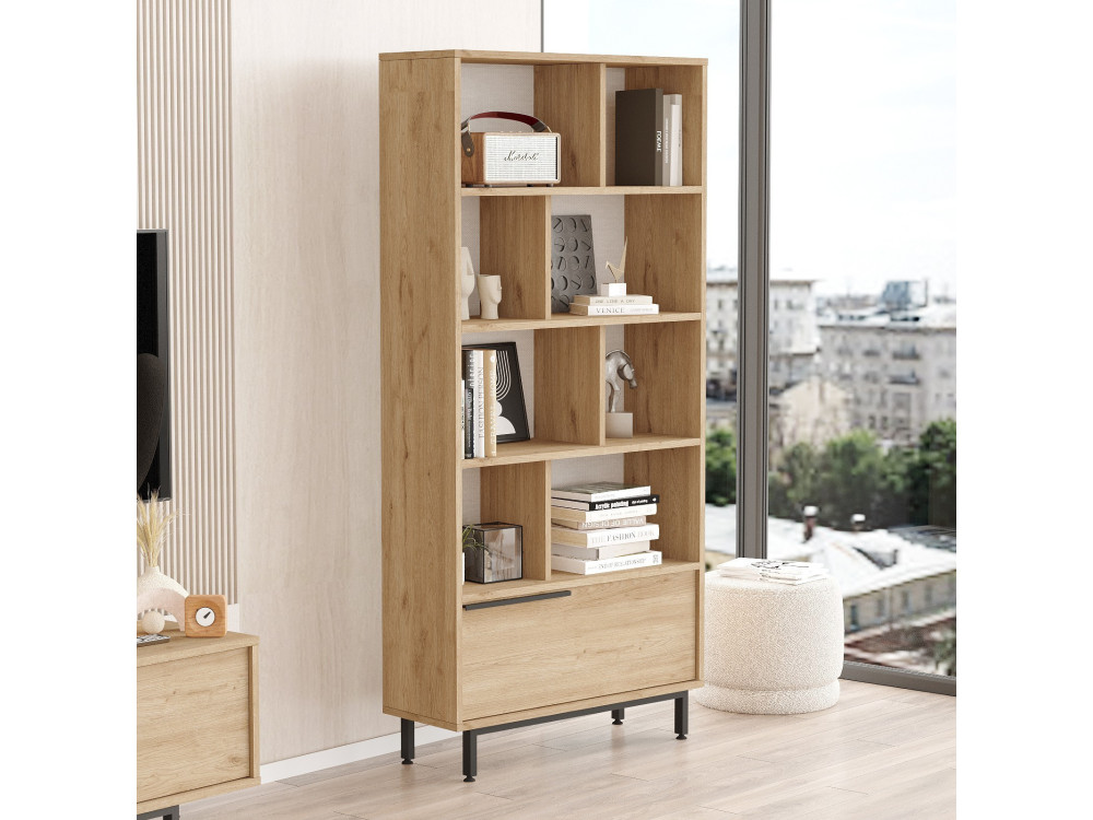 Librería de madera "Calvin" 83,9 x 29,5 x 175,6 cm - Nogal