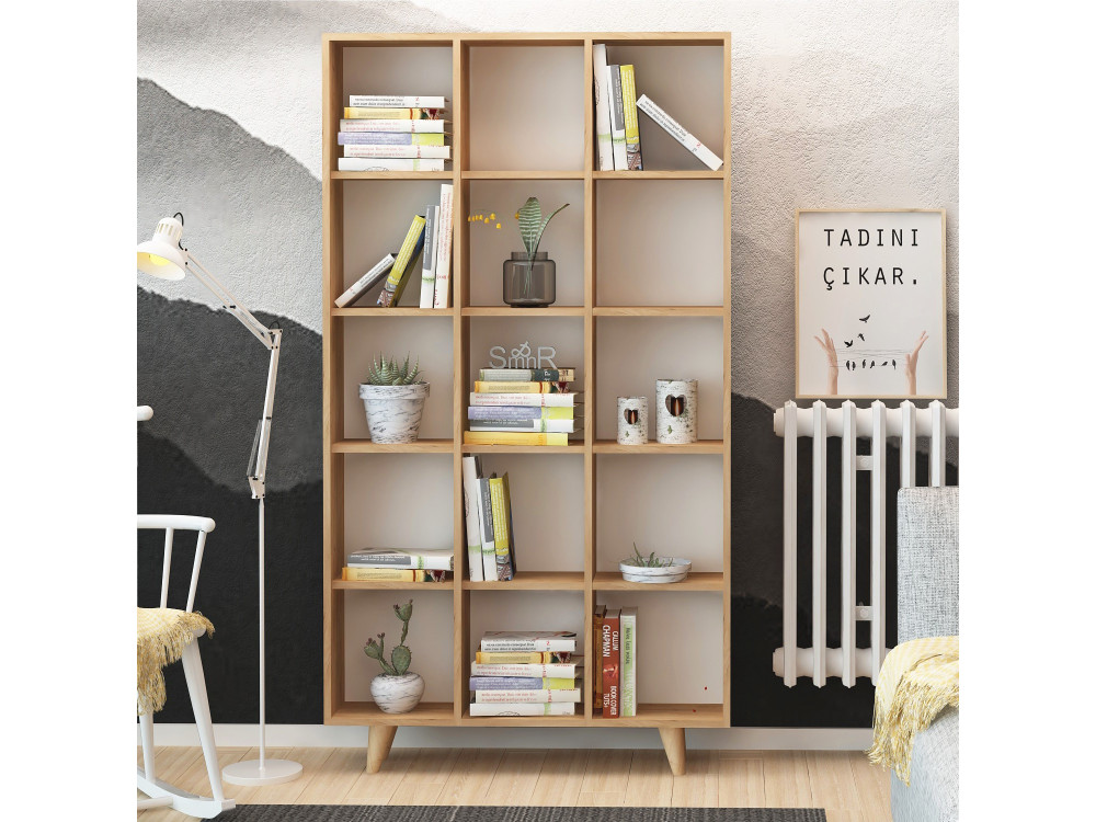 Librería de madera "Zipa" 100 x 25 x 184 cm - Roble