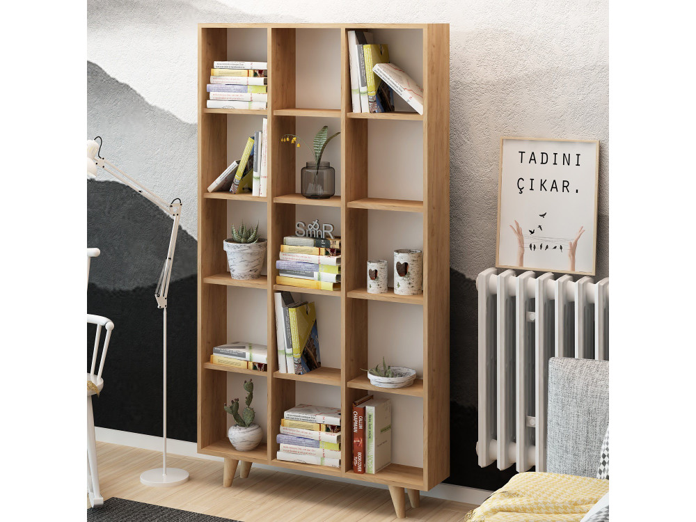 Librería de madera "Zipa" 100 x 25 x 184 cm - Roble