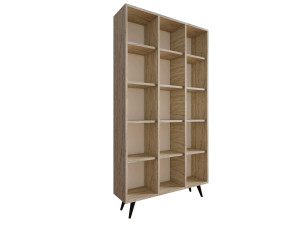 Librería de madera "Zipa" 100 x 25 x 184 cm - Travertino