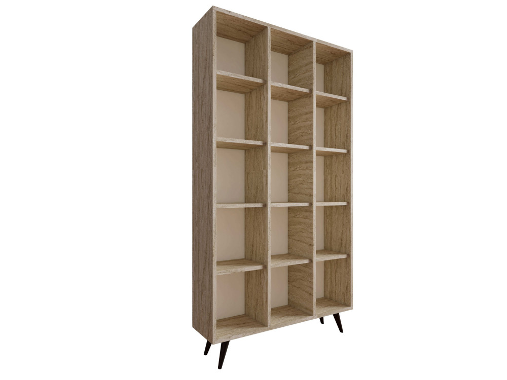 Librería de madera "Zipa" 100 x 25 x 184 cm - Travertino