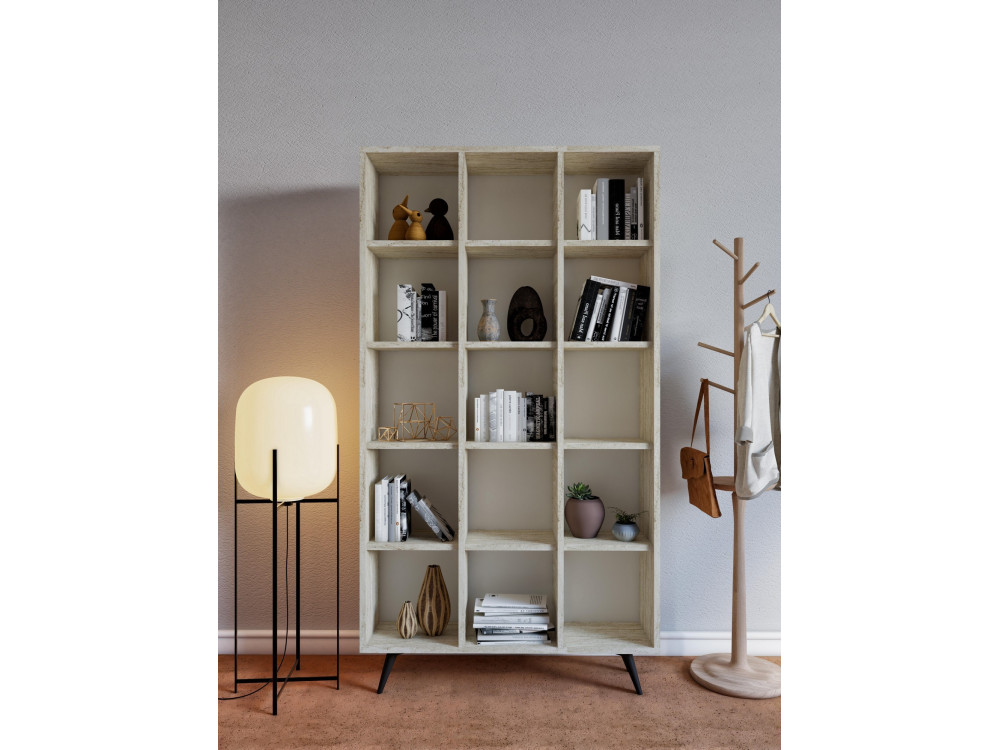 Librería de madera "Zipa" 100 x 25 x 184 cm - Travertino