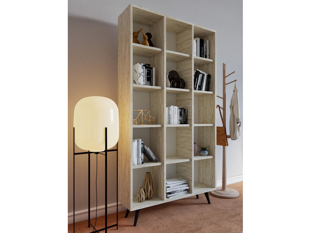 Librería de madera "Zipa" 100 x 25 x 184 cm - Travertino