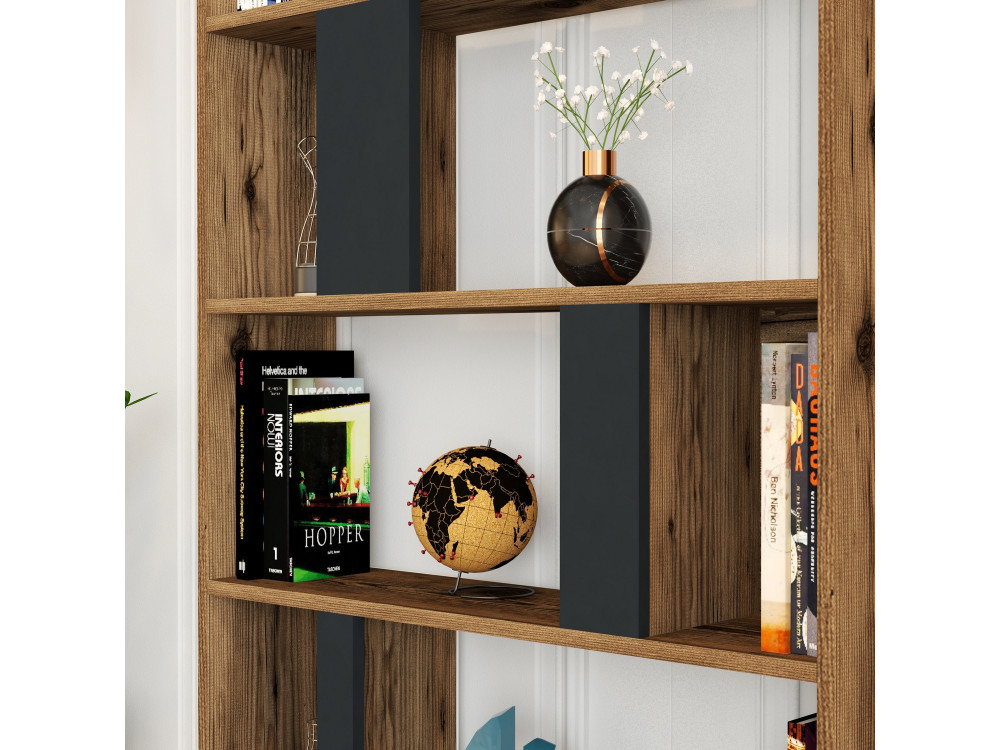 Librería de madera "Lima" 90 x 20 x 180 cm - Nogal