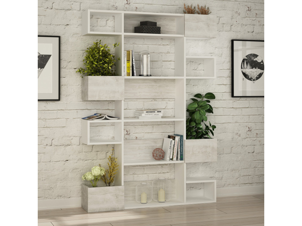 Librería de madera "Niho" 120 x 27 x 171 cm - Blanco